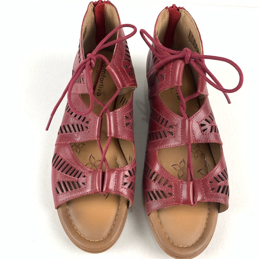 Comfortiva Riley Ghillie Cheery Red Sandal 8.5 W